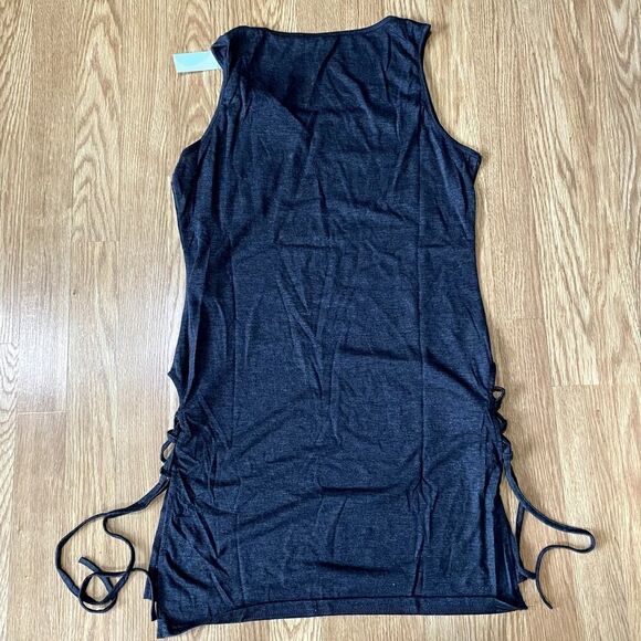 Dressfo Tank Shirt with Side Tie Cut Outs Gray 2XL - Picture 8 of 9